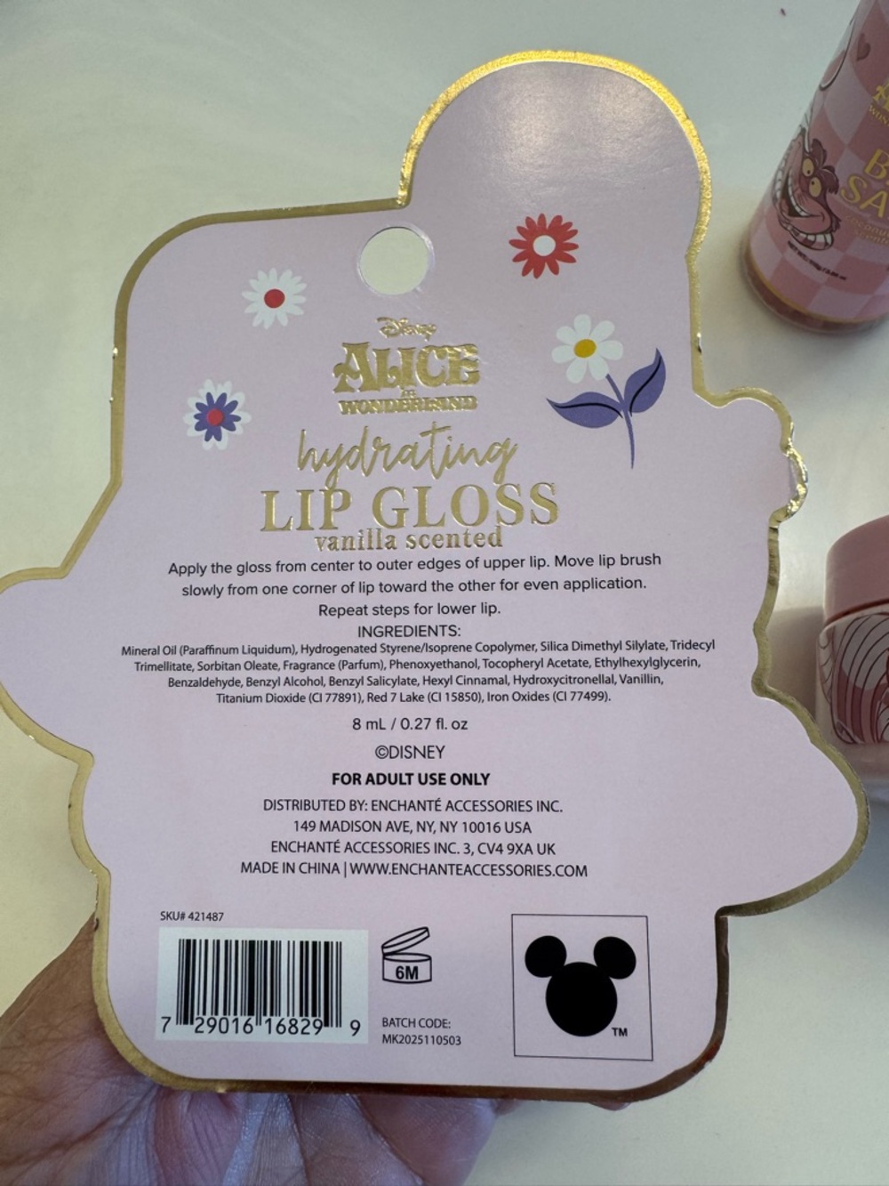 Disney Alice in Wonderland Cheshire Cat Spa Bundle Bath Bomb Lip Gloss Body Care - Picture 8 of 8